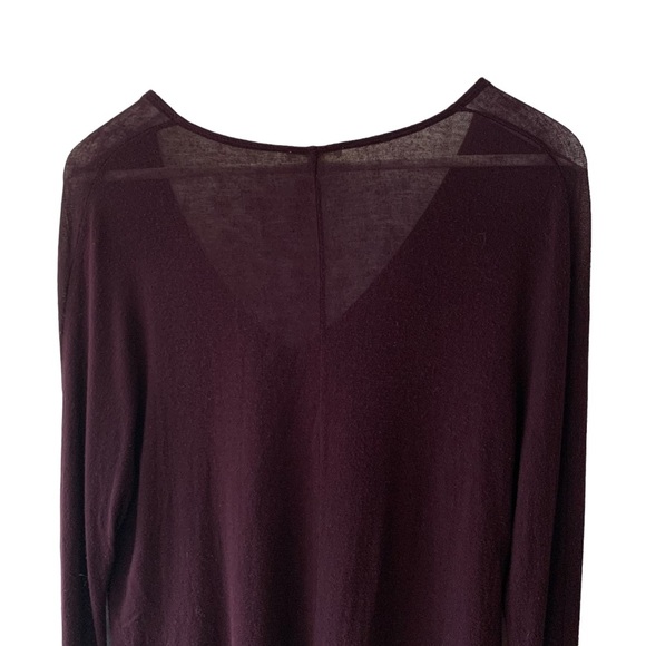Aritzia Wilfred Dark Cherry Purple V Neck Sweater Lightweight - Picture 6 of 10